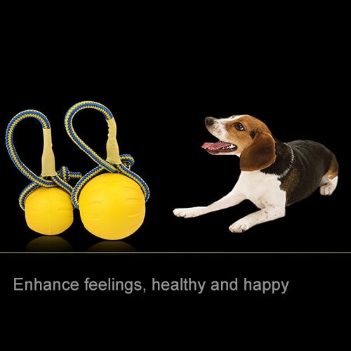 Pet Chew Toy Elastic Ball Molar Bite Resistant Tooth Toy Dog Training Ball Toys With Rope Handle, Small, Diameter: 7cm