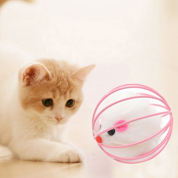 Funny Toys False Mouse In Cage Cat Playing Cage Ball Toy, Random Color Delivery