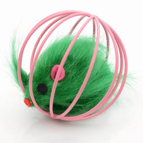 Funny Toys False Mouse In Cage Cat Playing Cage Ball Toy, Random Color Delivery