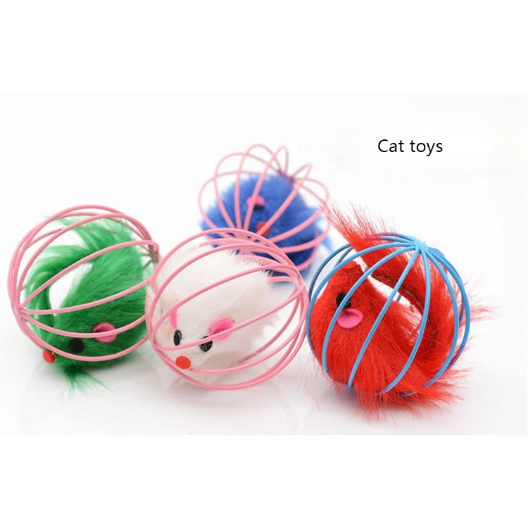 Funny Toys False Mouse In Cage Cat Playing Cage Ball Toy, Random Color Delivery