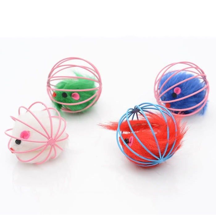 Funny Toys False Mouse In Cage Cat Playing Cage Ball Toy, Random Color Delivery