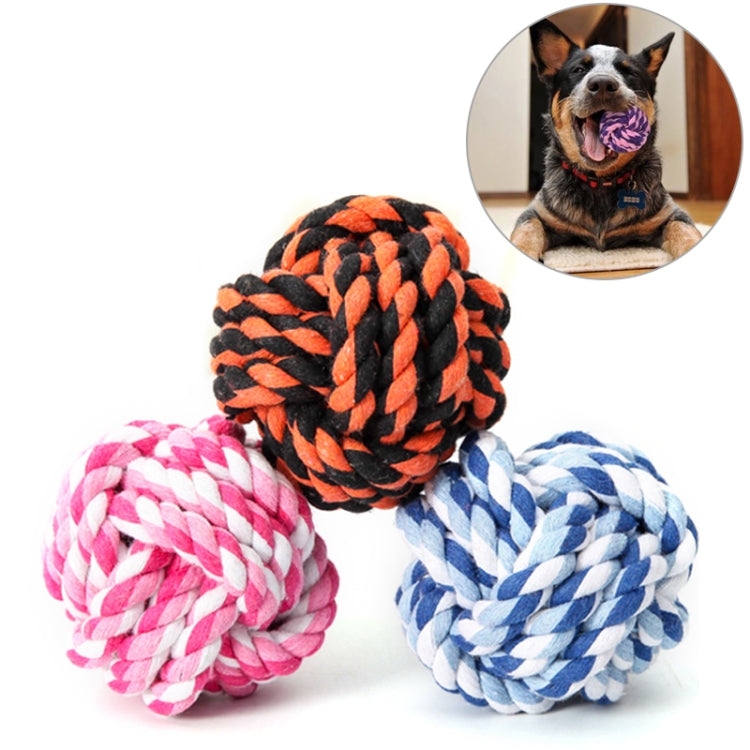3 Pack Pets Weave Cotton Rope Ball Toys Random Color Delivery