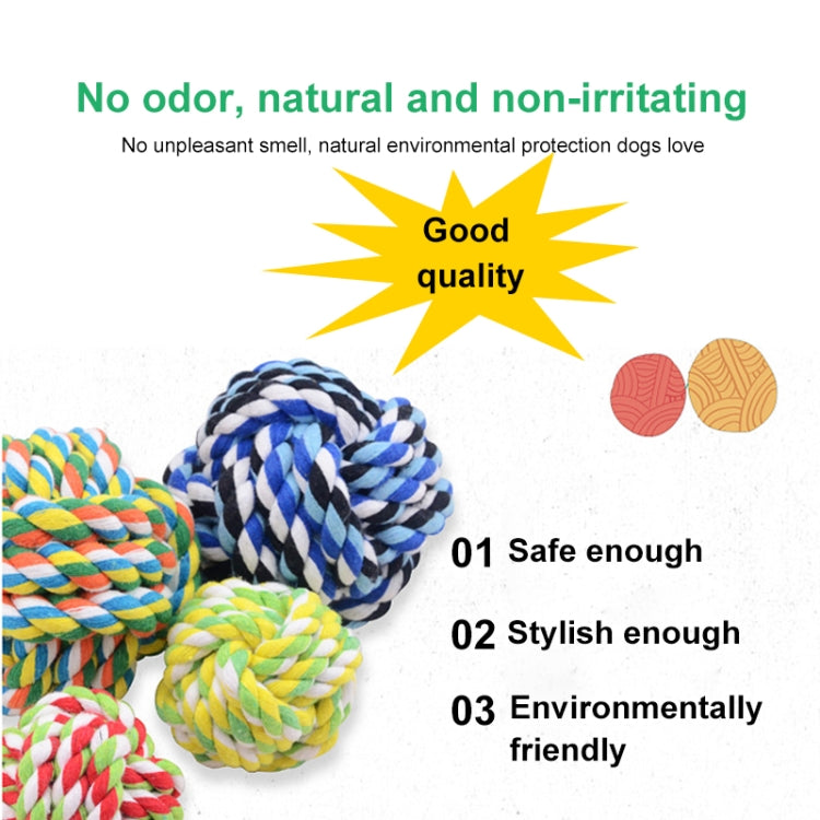 3 Pack Pets Weave Cotton Rope Ball Toys Random Color Delivery