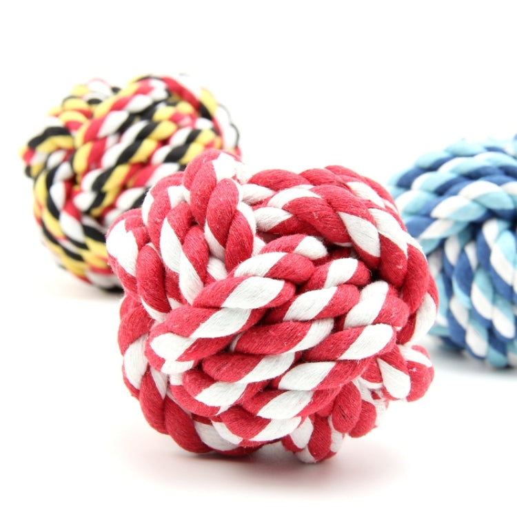 3 Pack Pets Weave Cotton Rope Ball Toys Random Color Delivery