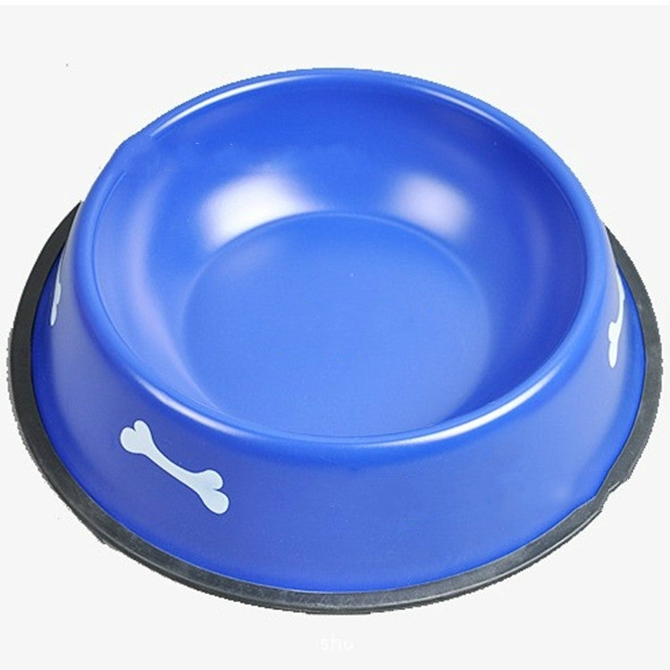 3 Pack Bone Pattern Pet Bowl Dog Bowl Random Color Delivery (Specification: 15CM)
