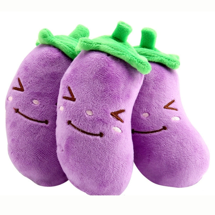 3 Pack Pet Toys Plush Sound Eggplant (Specification: 15 * 6cm)