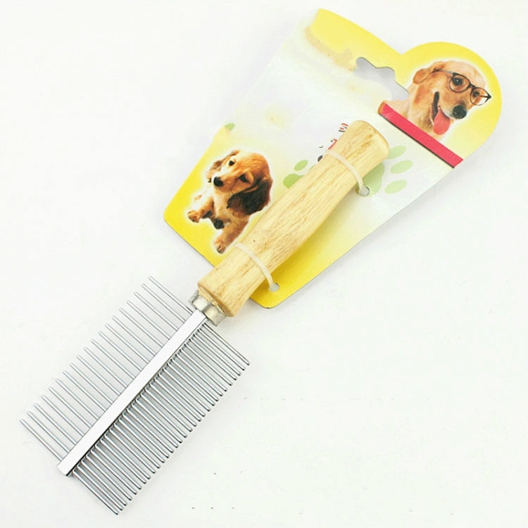 Pet comb wooden handle double-sided needle (BQR113)