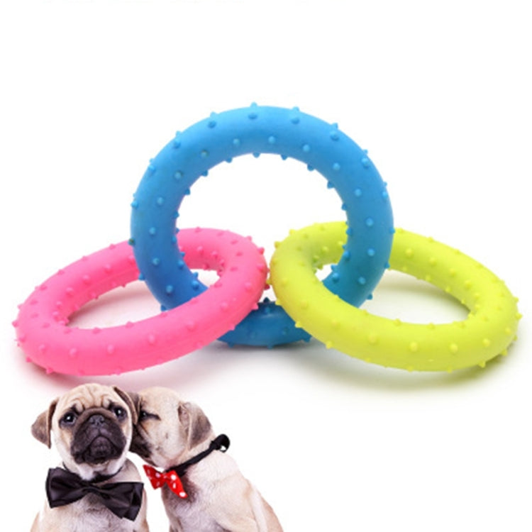 TPR Rubber Three Color Rings Pet Toy Chew Toys, Size: about 18.5cm