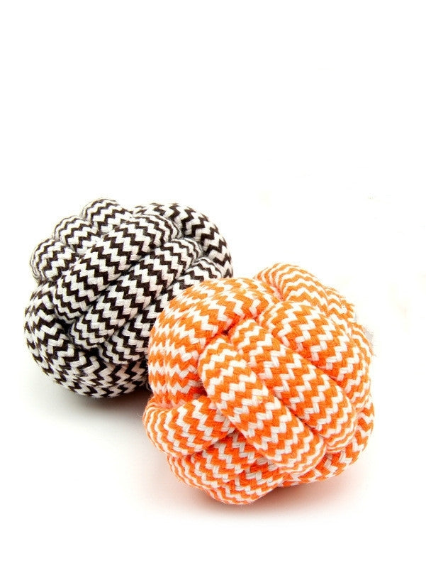 2 Pack Striped Pet Chew Toy Ball Random Color Delivery (Specification: 6cm )