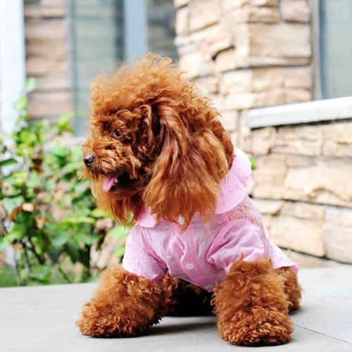 Cute Floral Pattern Lace Pet Shirt, Size: XS, Back Length: 20cm, Chest: 32cm(Pink)