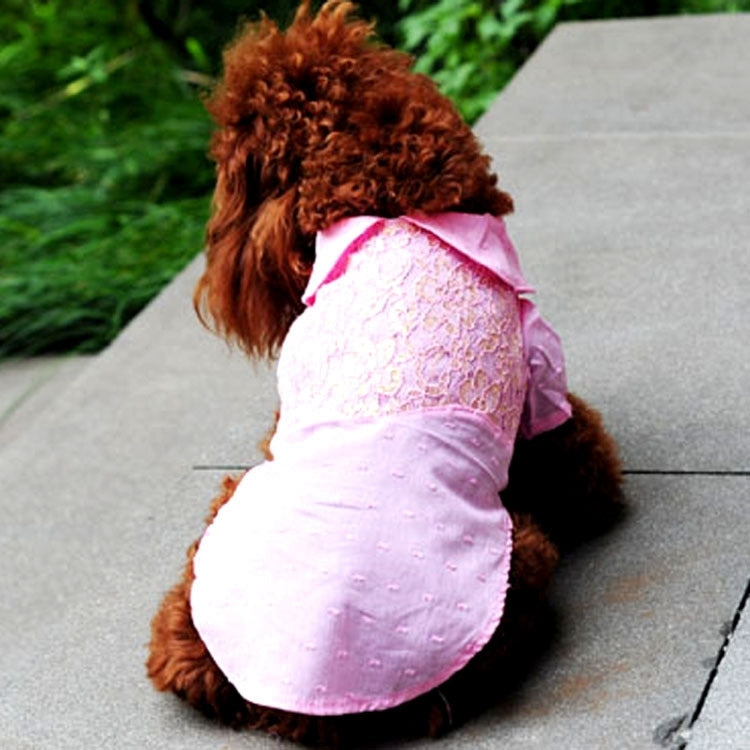 Cute Floral Pattern Lace Pet Shirt, Size: XS, Back Length: 20cm, Chest: 32cm(Pink)