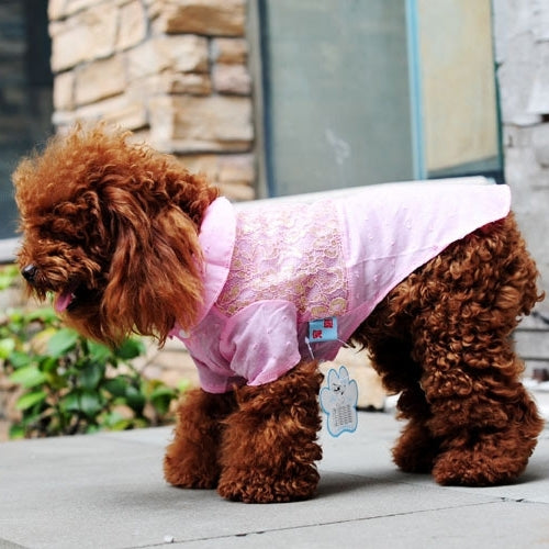 Cute Floral Pattern Lace Pet Shirt, Size: S, Back Length: 25cm, Chest: 35cm