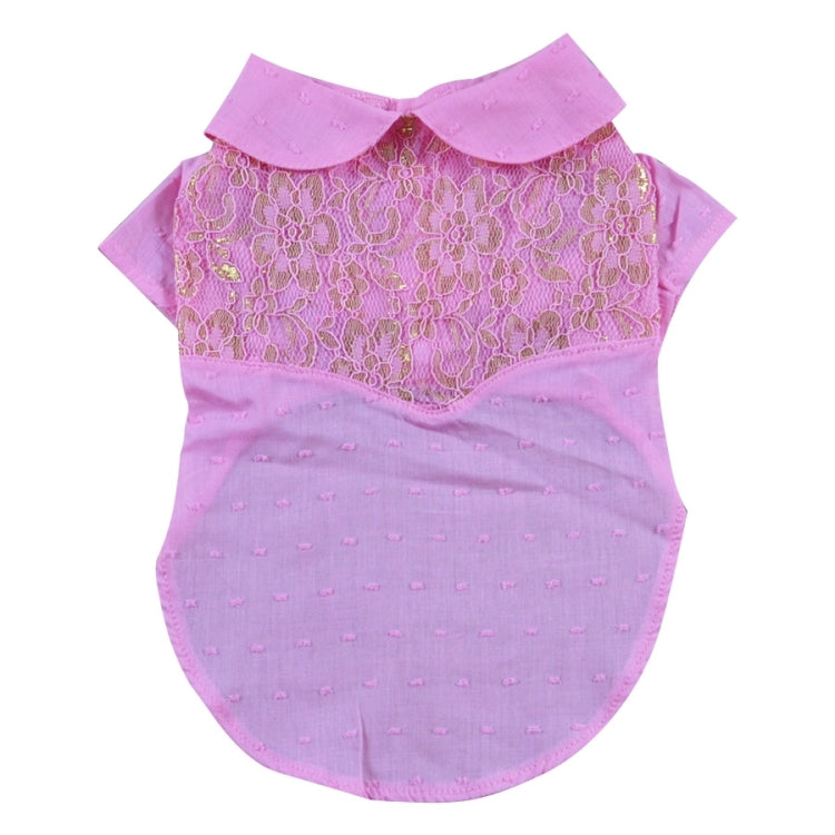 Cute Floral Pattern Lace Pet Shirt, Size: L, Back Length: 35cm, Chest: 44cm(Pink)