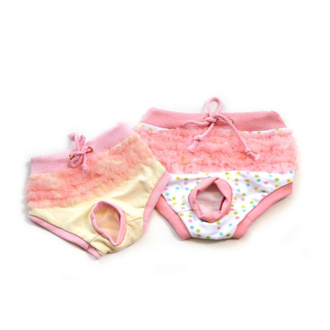 Pet Lace and String Sanitary Pants Underwear, Size: M (Waistline: About 36cm), Random Color Delivery