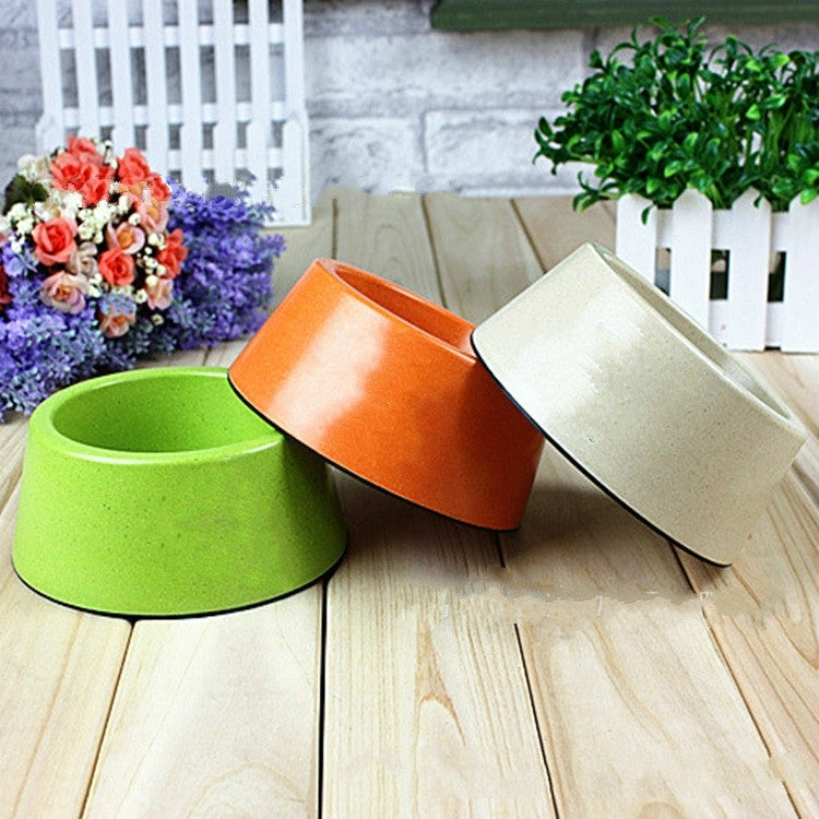 3 Pack Bamboo Fiber Pet Bowl Random Color Delivery (Specification: 15.2 * 12.2 * 6.5CM)