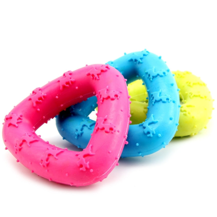3 Pack Tpr Rubber Dog Toy Resistant Bite Triangle Random Color Delivery (Specification: 7.5CM)