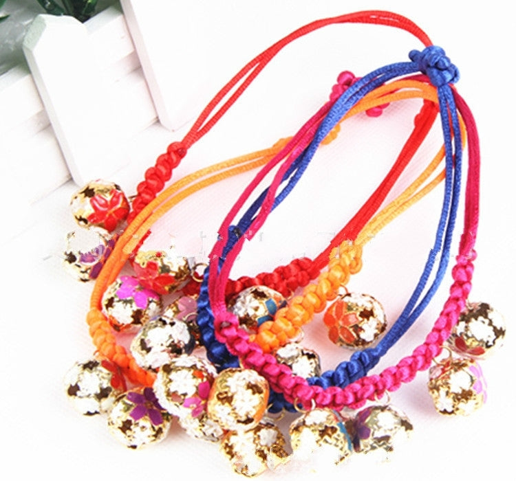 4 Pack Hand-Woven Pet Bell Necklace Random Color Delivery (Colour: Blending)