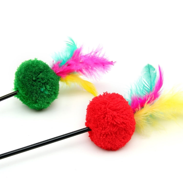 2 Pack Pole Ball Color Feathers Funny Cat Stick Random Color Delivery (Specification: 57cm)