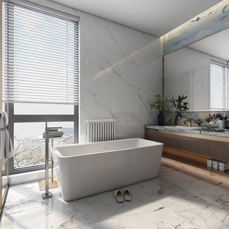 [US Warehouse] Acrylic Alcove Freestanding Soaking Bathtub, Size: 59.10 x 28.76 x 22.06 inch