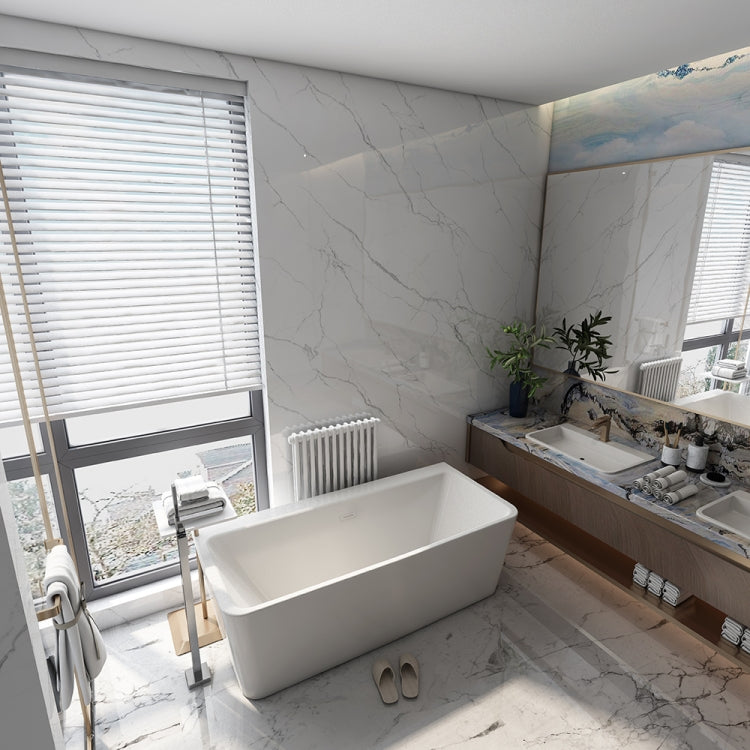 [US Warehouse] Acrylic Alcove Freestanding Soaking Bathtub, Size: 62.99 x 28.76 x 22.06 inch