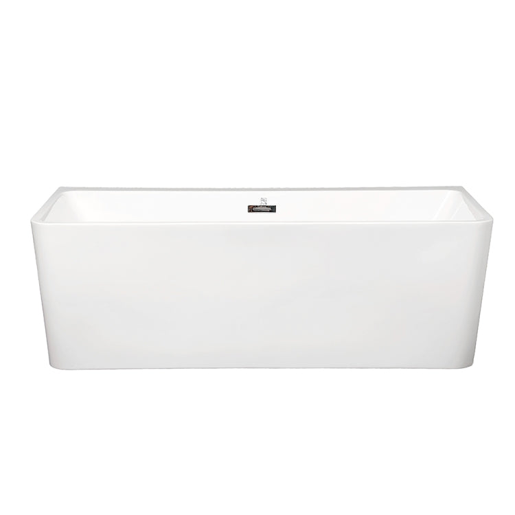 [US Warehouse] Acrylic Alcove Freestanding Soaking Bathtub, Size: 66.93 x 28.76 x 22.06 inch