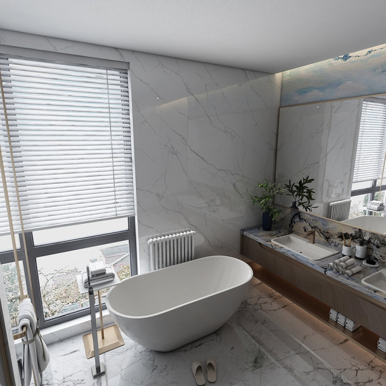 [US Warehouse] Acrylic Alcove Oval Freestanding Soaking Bathtub, Size: 59 x 29 x 23 inch