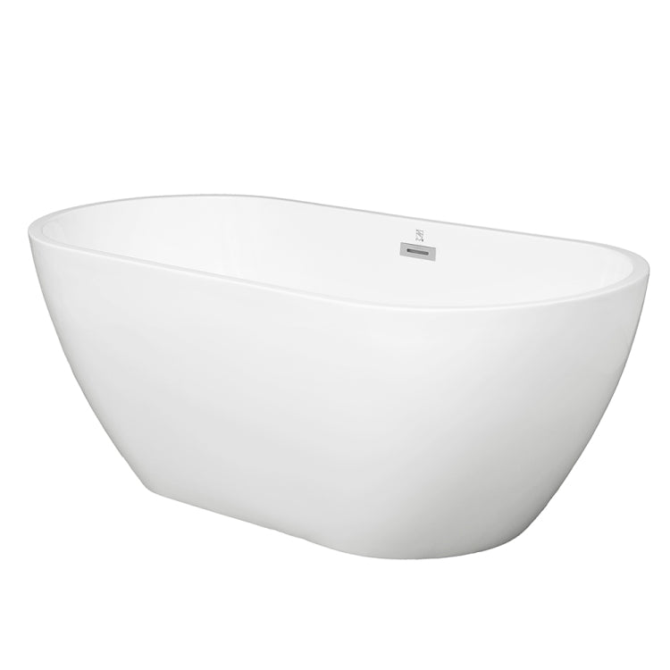 [US Warehouse] Acrylic Alcove Oval Freestanding Soaking Bathtub, Size: 59 x 29 x 23 inch