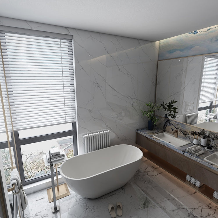 [US Warehouse] Acrylic Alcove Oval Freestanding Soaking Bathtub, Size: 63 x 29 x 23 inch