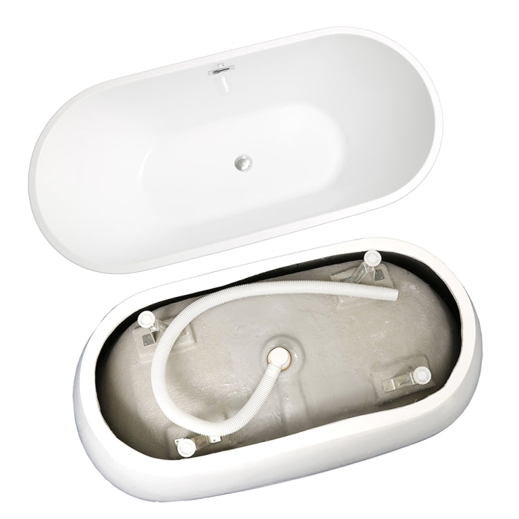 [US Warehouse] Acrylic Alcove Oval Freestanding Soaking Bathtub, Size: 63 x 29 x 23 inch