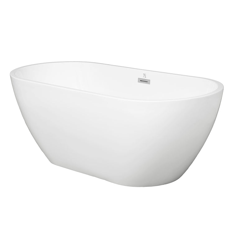 [US Warehouse] Acrylic Alcove Oval Freestanding Soaking Bathtub, Size: 66.98 x 29.55 x 22.85 inch