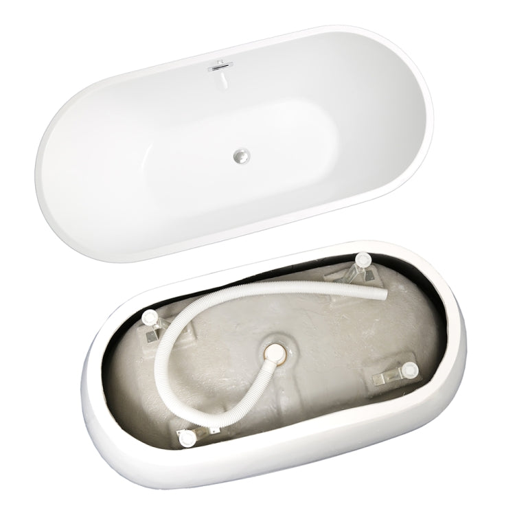 [US Warehouse] Acrylic Alcove Oval Freestanding Soaking Bathtub, Size: 55 x 28 x 23 inch