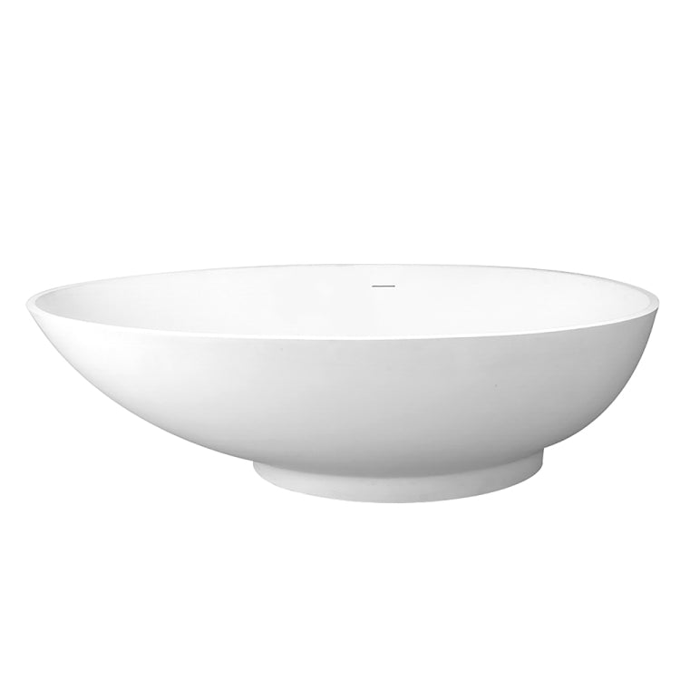 [US Warehouse] Solid Surface Oval Freestanding Soaking Bathtub, Size: 59 x 29.12 x 20.12 inch