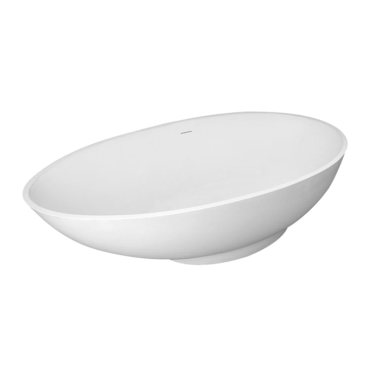 [US Warehouse] Solid Surface Oval Freestanding Soaking Bathtub, Size: 59 x 29.12 x 20.12 inch