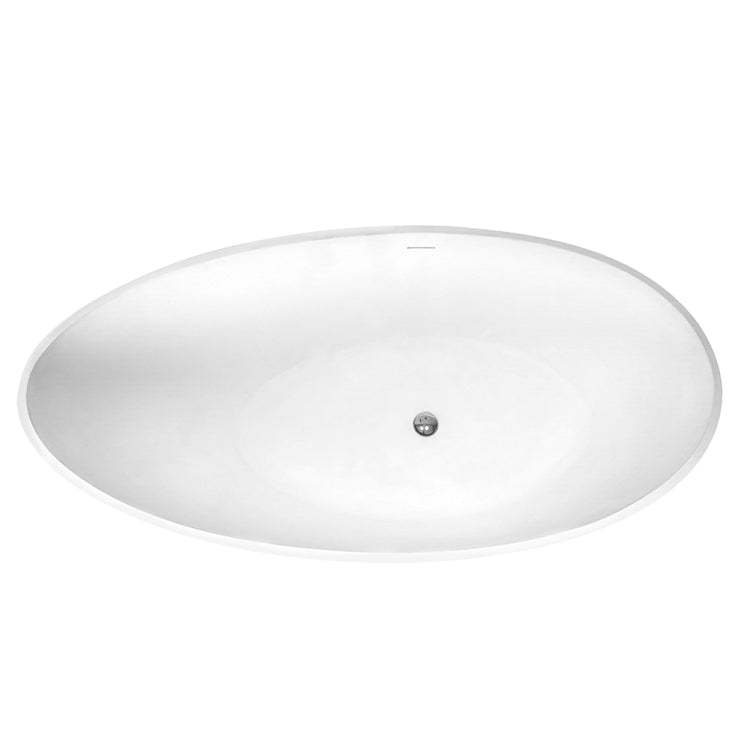 [US Warehouse] Solid Surface Oval Freestanding Soaking Bathtub, Size: 59 x 29.12 x 20.12 inch