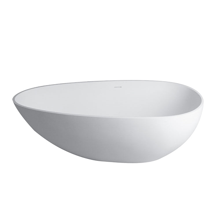 [US Warehouse] Solid Surface Oval Freestanding Soaking Bathtub, Size: 59 x 33.12 x 21.58 inch