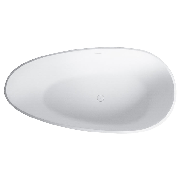 [US Warehouse] Solid Surface Oval Freestanding Soaking Bathtub, Size: 59 x 33.12 x 21.58 inch