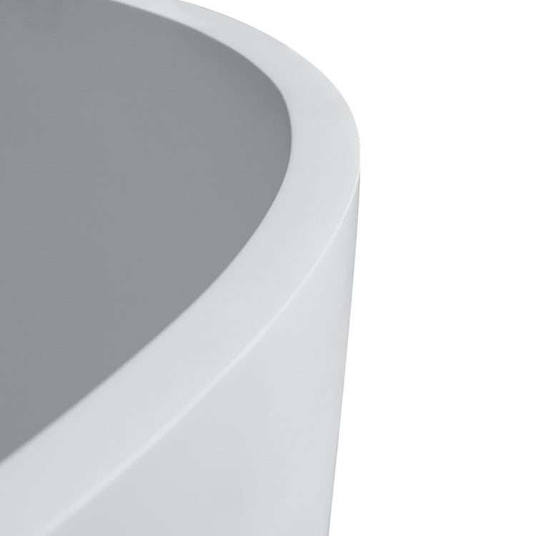 [US Warehouse] Solid Surface Oval Freestanding Soaking Bathtub, Size: 59 x 33.12 x 21.58 inch