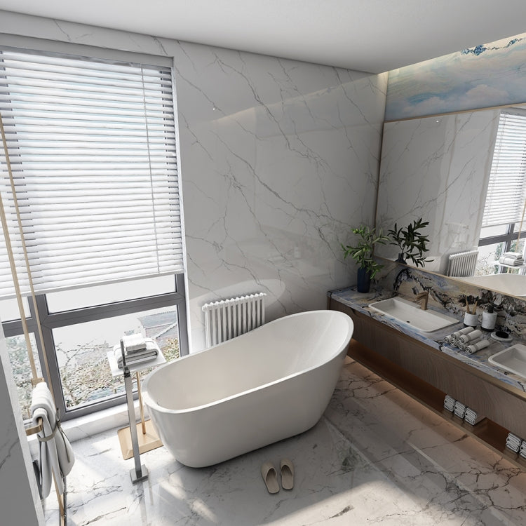 [US Warehouse] Acrylic Alcove Boat Shape Freestanding Soaking Bathtub, Size: 55 x 28 x 28 inch