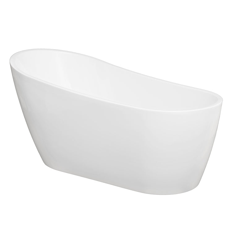 [US Warehouse] Acrylic Alcove Boat Shape Freestanding Soaking Bathtub, Size: 59 x 29 x 28 inch