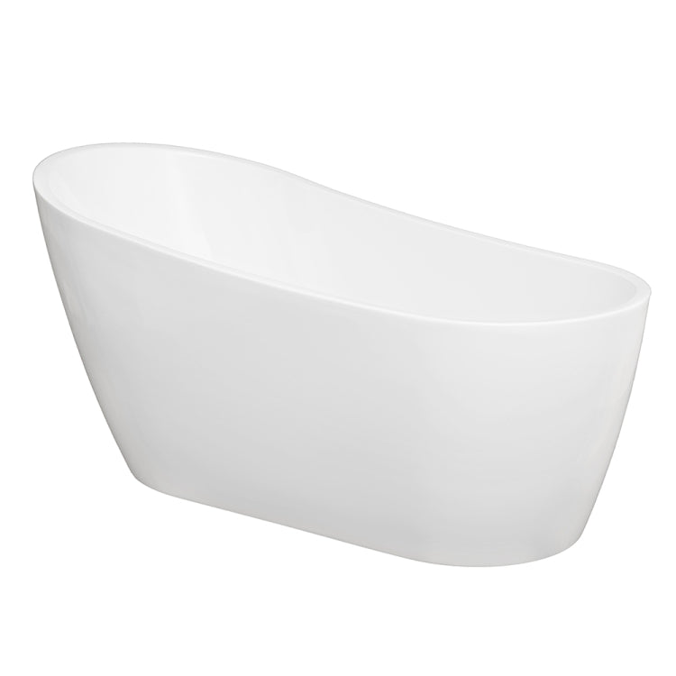 [US Warehouse] Acrylic Alcove Boat Shape Freestanding Soaking Bathtub, Size: 63 x 29 x 28 inch
