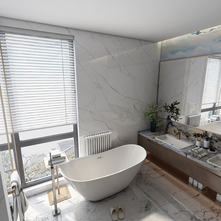 [US Warehouse] Acrylic Alcove Ingot Shape Freestanding Soaking Bathtub, Size: 67 x 30 x 28 inch