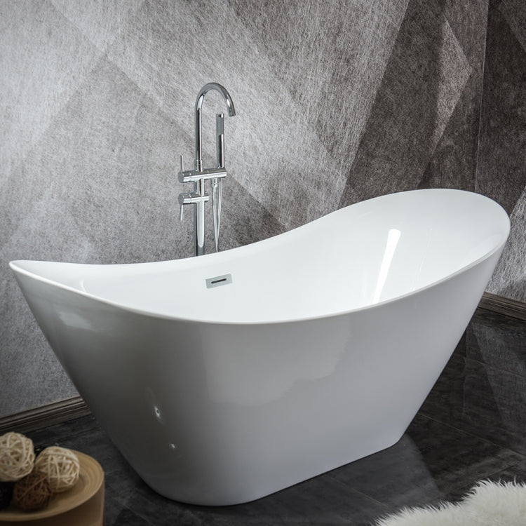 [US Warehouse] Acrylic Alcove Ingot Shape Freestanding Soaking Bathtub, Size: 71 x 30 x 28 inch