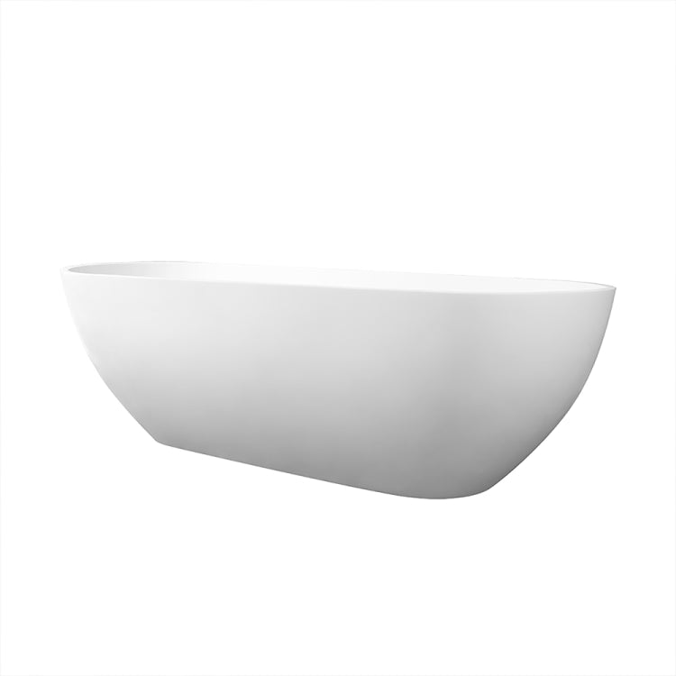 [US Warehouse] Solid Surface Oval Freestanding Soaking Bathtub, Size: 59 x 29.12 x 21.58 inch