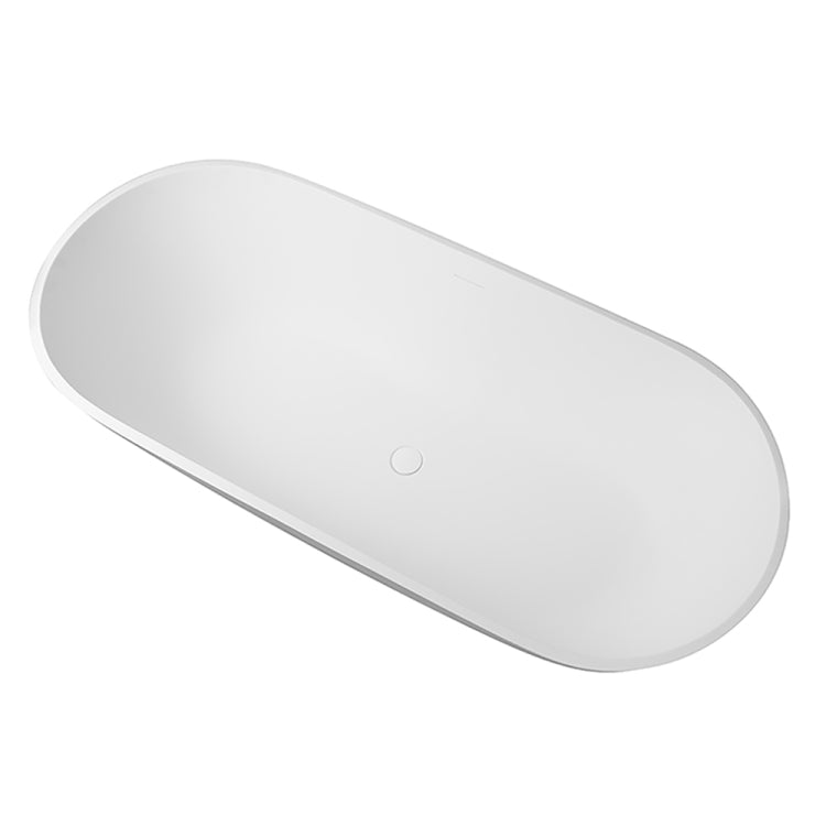 [US Warehouse] Solid Surface Oval Freestanding Soaking Bathtub, Size: 69 x 29.12 x 21.58 inch