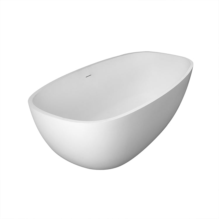 [US Warehouse] Solid Surface Oval Freestanding Soaking Bathtub, Size: 65 x 29.34 x 21 inch