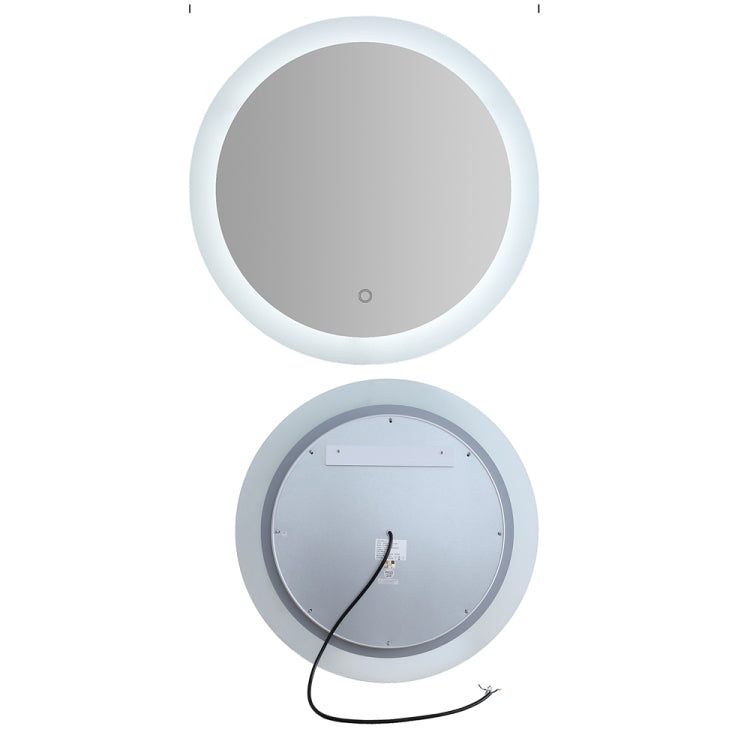 [US Warehouse] Wall-mounted Round Plane Mirror Bathroom Vanity Mirror with Anti-Fog Separately Control & Brightness Adjustment LED Light, Size: 24 x 24 x 1.1 inch