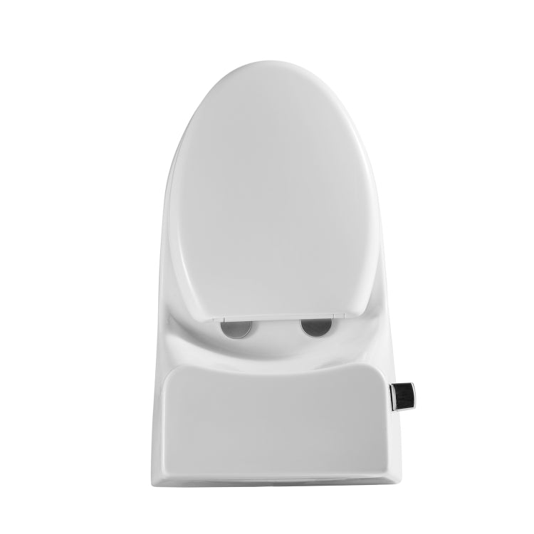 [US Warehouse] Space Saver Single-flush Elongated One-Piece Toilet Commode with Soft Closing Seat, Size: 65 x 76 x 40cm