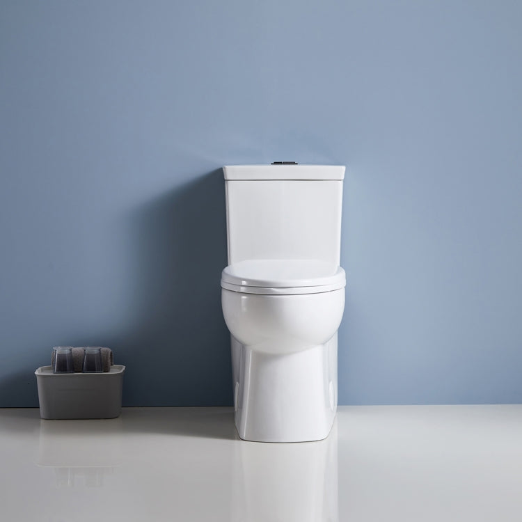 [US Warehouse] Space Saver Dual-Flush Elongated One-Piece Toilet with Soft Closing Seat, Size: 75.5 x 74 x 42cm