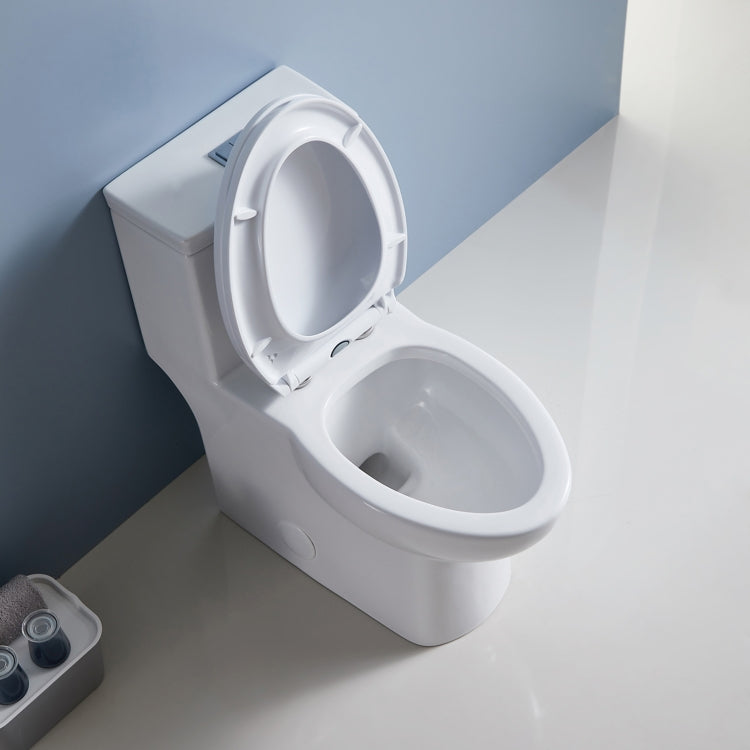 [US Warehouse] Space Saver Dual-Flush Elongated One-Piece Toilet with Soft Closing Seat, Size: 75.5 x 74 x 42cm