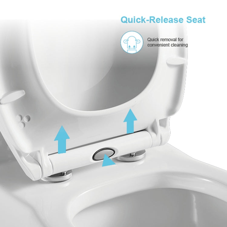 [US Warehouse] Space Saver Dual-Flush Elongated One-Piece Toilet with Soft Closing Seat, Size: 75.5 x 74 x 42cm